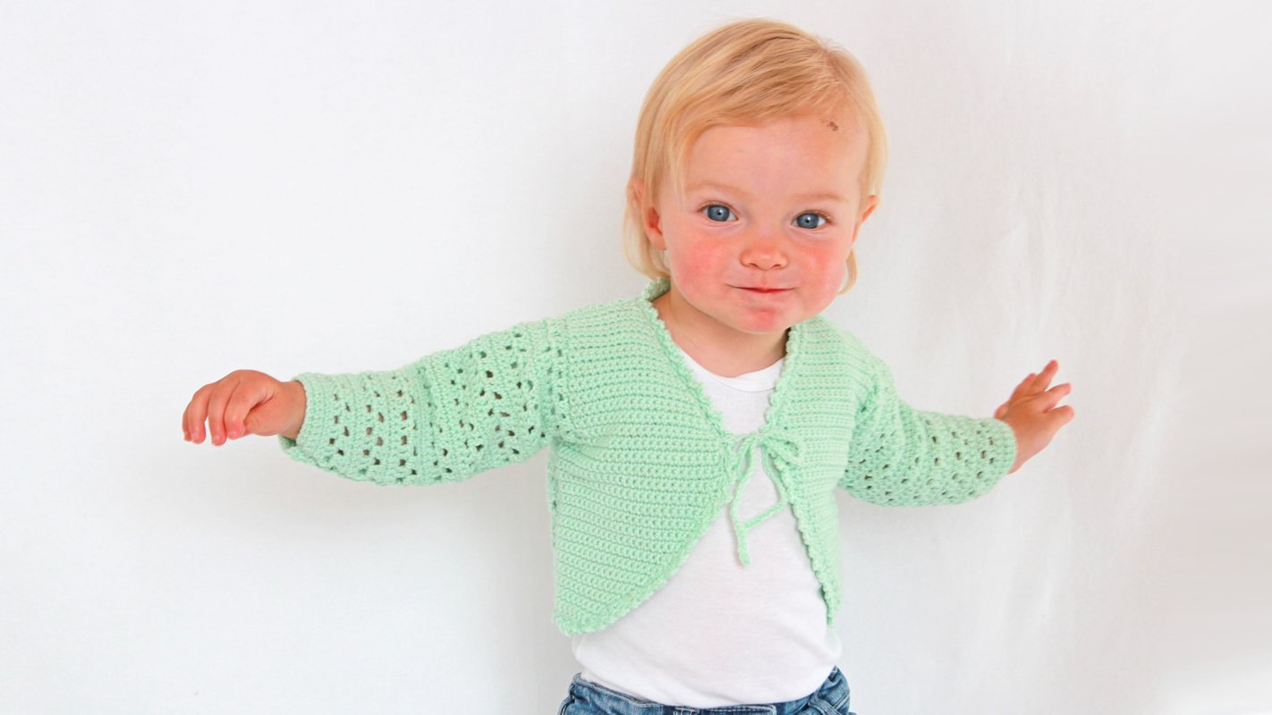 Anleitung Häkelbolero Sarah, Gr.62-92, für Fortgeschrittene