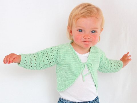 Anleitung Häkelbolero Sarah, Gr.62-92, für Fortgeschrittene