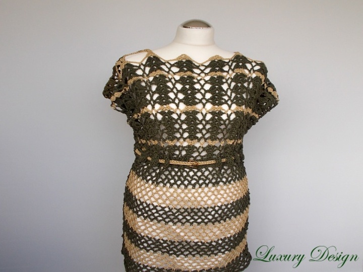 Häkelanleitung Netzshirt/Minikleid alle Größen Luxury Design No.47