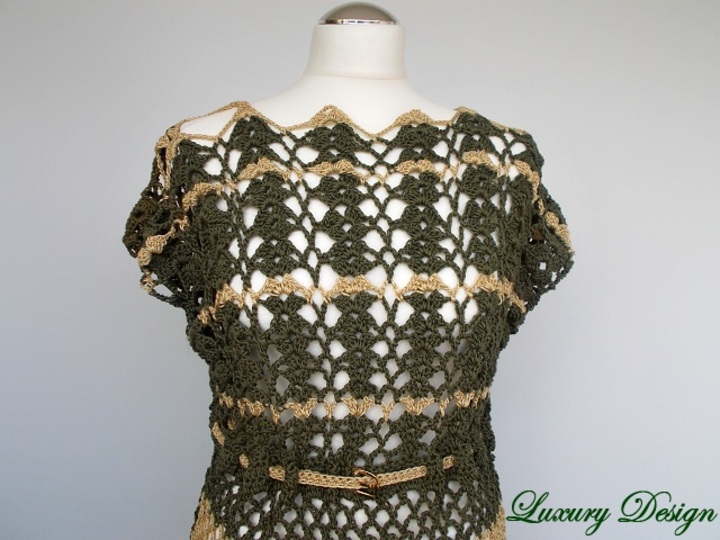 Häkelanleitung Netzshirt/Minikleid alle Größen Luxury Design No.47