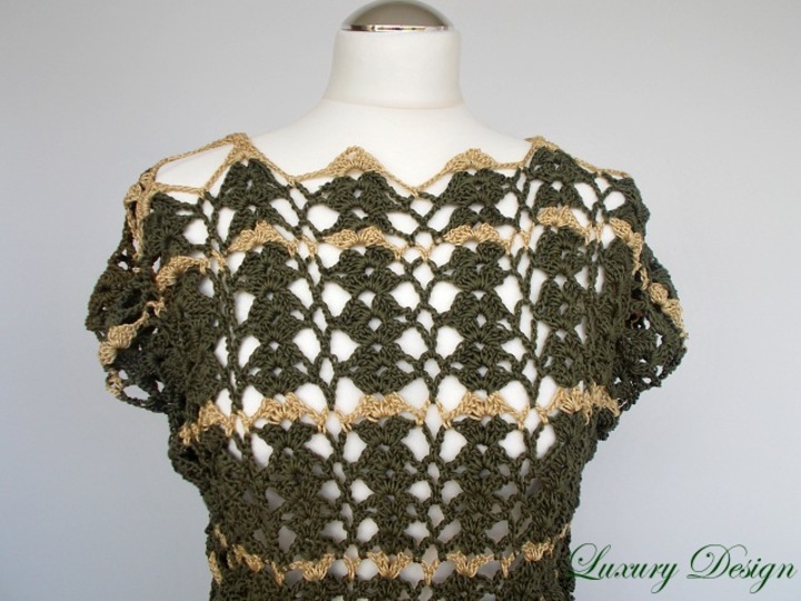 Häkelanleitung Netzshirt/Minikleid alle Größen Luxury Design No.47