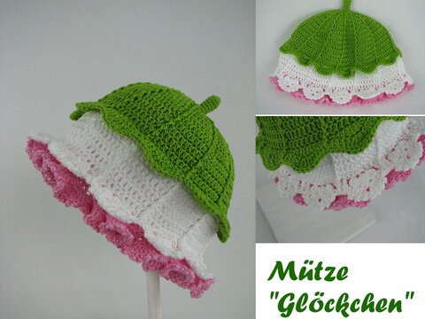 Häkelanleitung Mütze "Glöckchen" - Kopfumfang ca. 44 - 56 cm