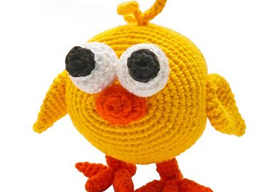 amigurumi animal glotzis PDF crochet pattern tutorial by Katja Heinlein chick chicken bird stuff toy kid ebook digital file biddy fledgling