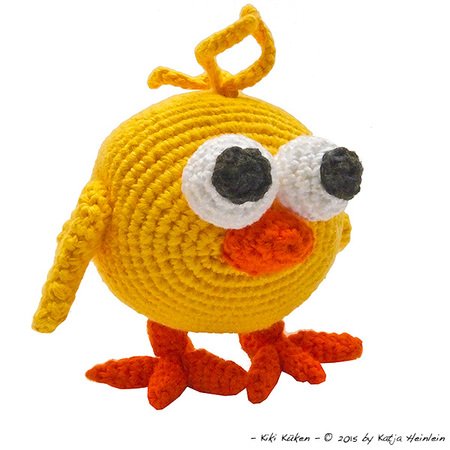 amigurumi animal glotzis PDF crochet pattern tutorial by Katja Heinlein chick chicken bird stuff toy kid ebook digital file biddy fledgling