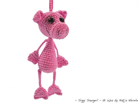 Kostenlose Häkelanleitung - Schwein Glücksbringer Baumler Anhänger FreE-Book