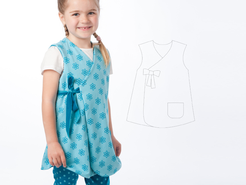 Mädchen Wickelkleid MARIE – Tunika Jacke Datei 92/98–128/134