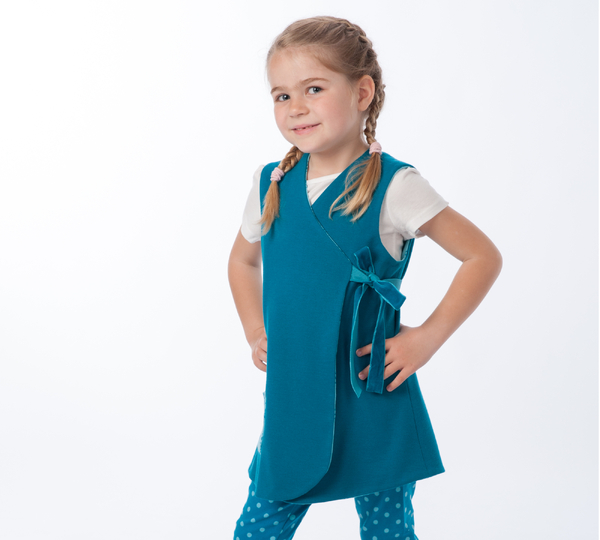 Mädchen Wickelkleid MARIE – Tunika Jacke Datei 92/98–128/134