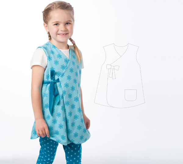 Schnittmuster Wickelkleid-Set MARIE Anleitung Datei 92/98–128/134