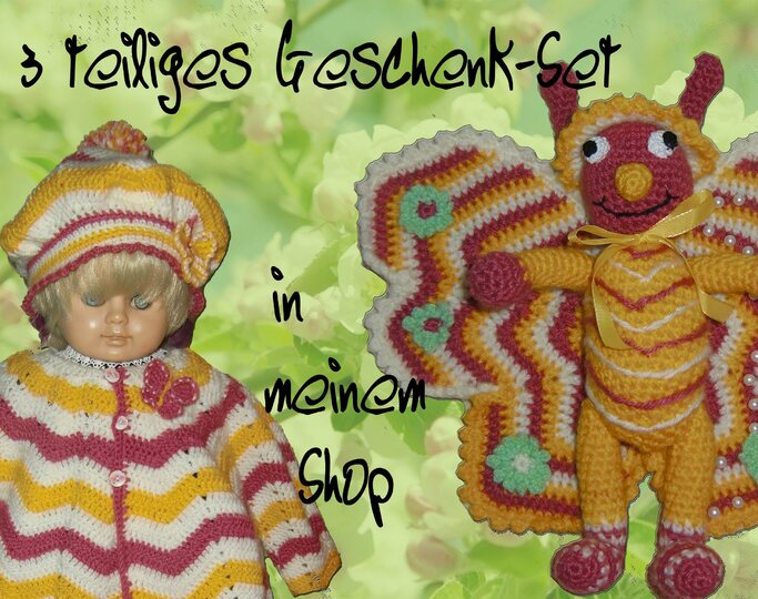 Schmetterling Friedl & Frieda Falter, Häkelanleitung