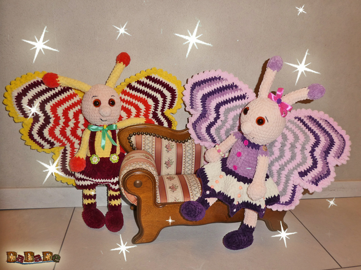 Schmetterling Friedl & Frieda Falter, Häkelanleitung