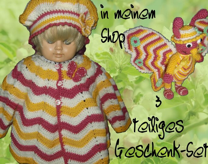 Jacke, Weste mit Mütze, Größe 86, Häkelanleitung