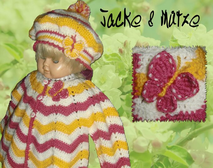 Jacke, Weste mit Mütze, Größe 86, Häkelanleitung