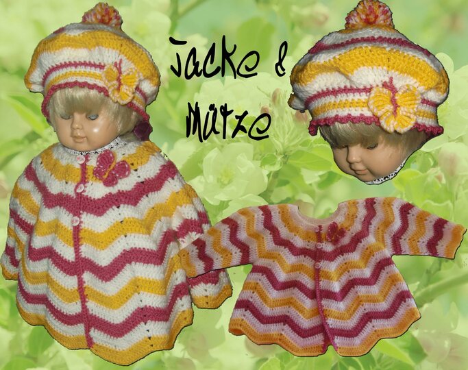 Jacke, Weste mit Mütze, Größe 86, Häkelanleitung