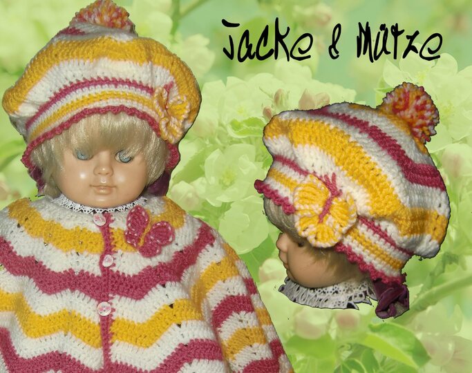Jacke, Weste mit Mütze, Größe 86, Häkelanleitung
