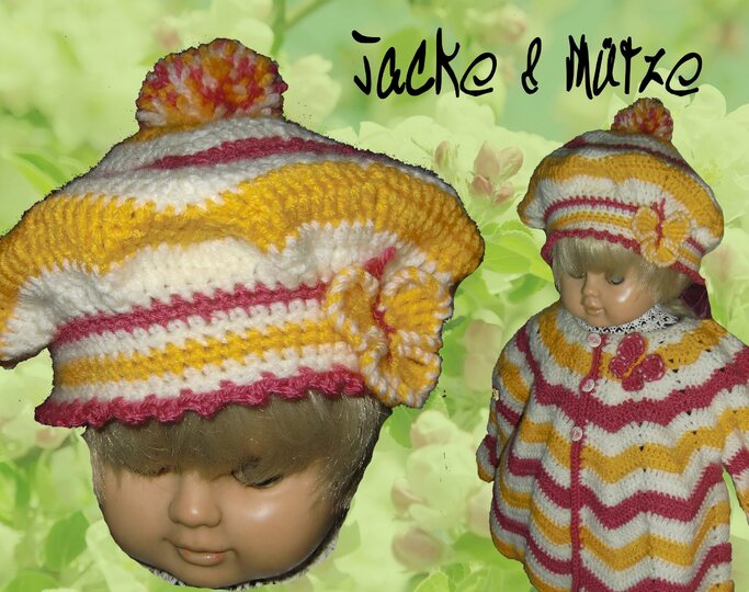 Jacke, Weste mit Mütze, Größe 86, Häkelanleitung