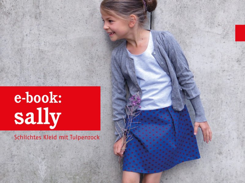 Sally - Sommerkleid mit Tulpenrock und Materialmix 98-152 - Bild 4