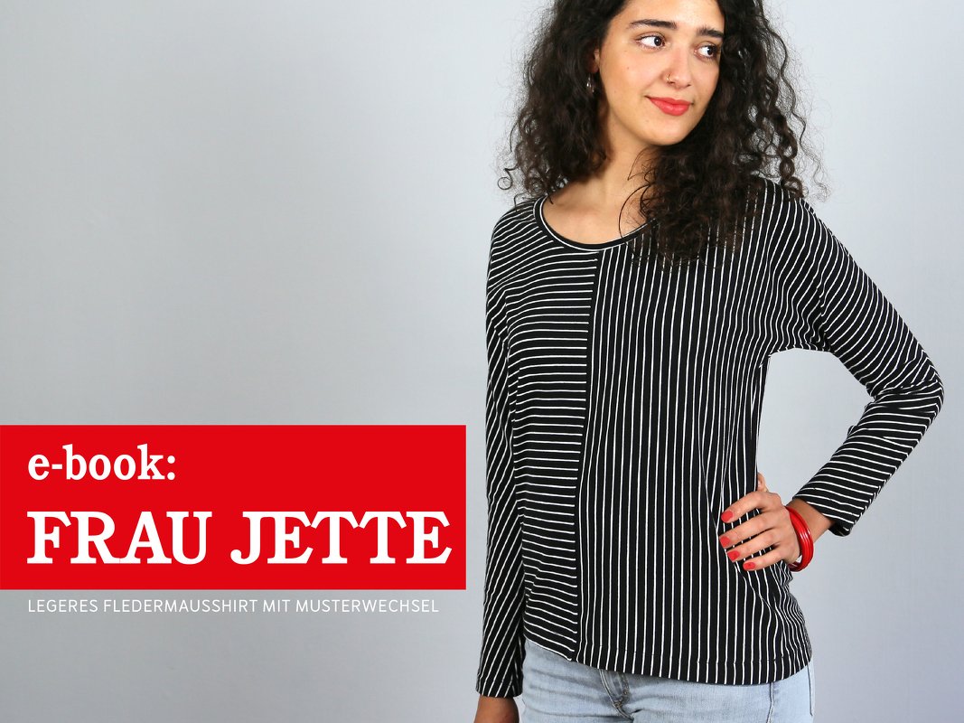 FrauJette - Fledermausshirt mit Musterwechsel XS-L