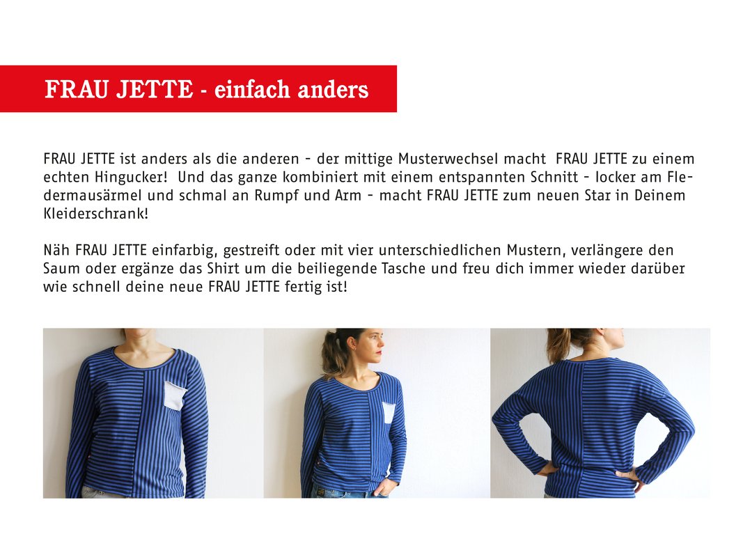 FrauJette - Fledermausshirt mit Musterwechsel XS-L - Bild 4