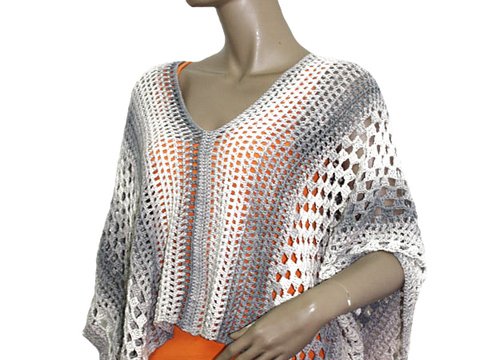 Häkelanleitung Shirt Poncho Überwurf unisize