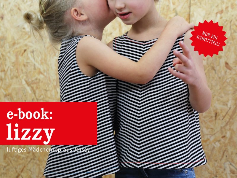 Lizzy - cooles Mädchentop aus einem Schnittteil 74 - 152