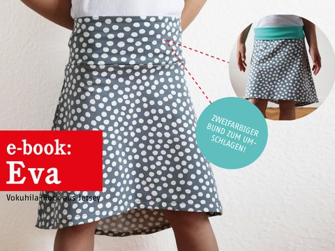 Eva - Jersey-Rock für Mädchen mit Vokuhila-Effekt und Umschlagbund 110-152