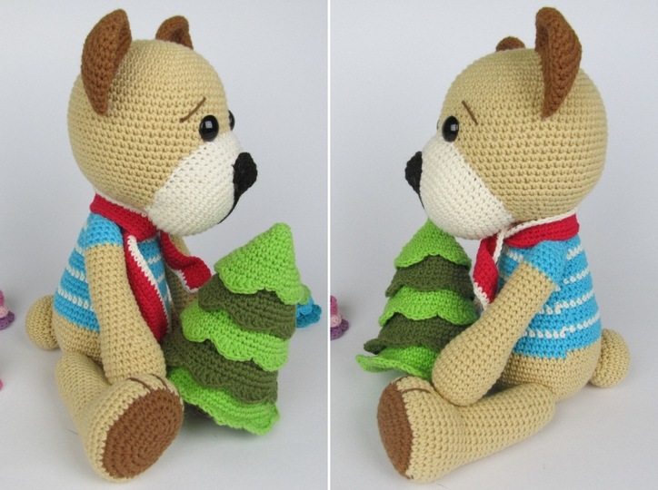 Bärchen mit Weihnachtsbaum Häkelanleitung