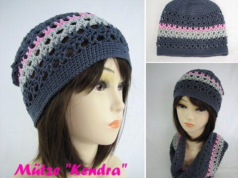 Häkelanleitung Mütze "Kendra", für alle Größen