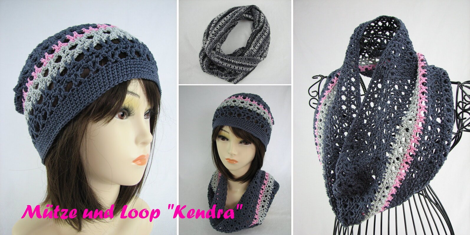 Sparpaket - Häkelanleitung Mütze und Loop "Kendra", für alle Größen