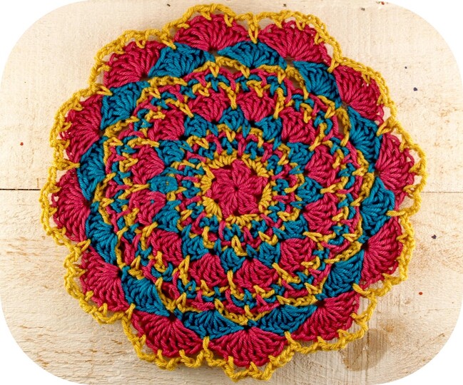 Häkelanleitung Boho-Topflappen