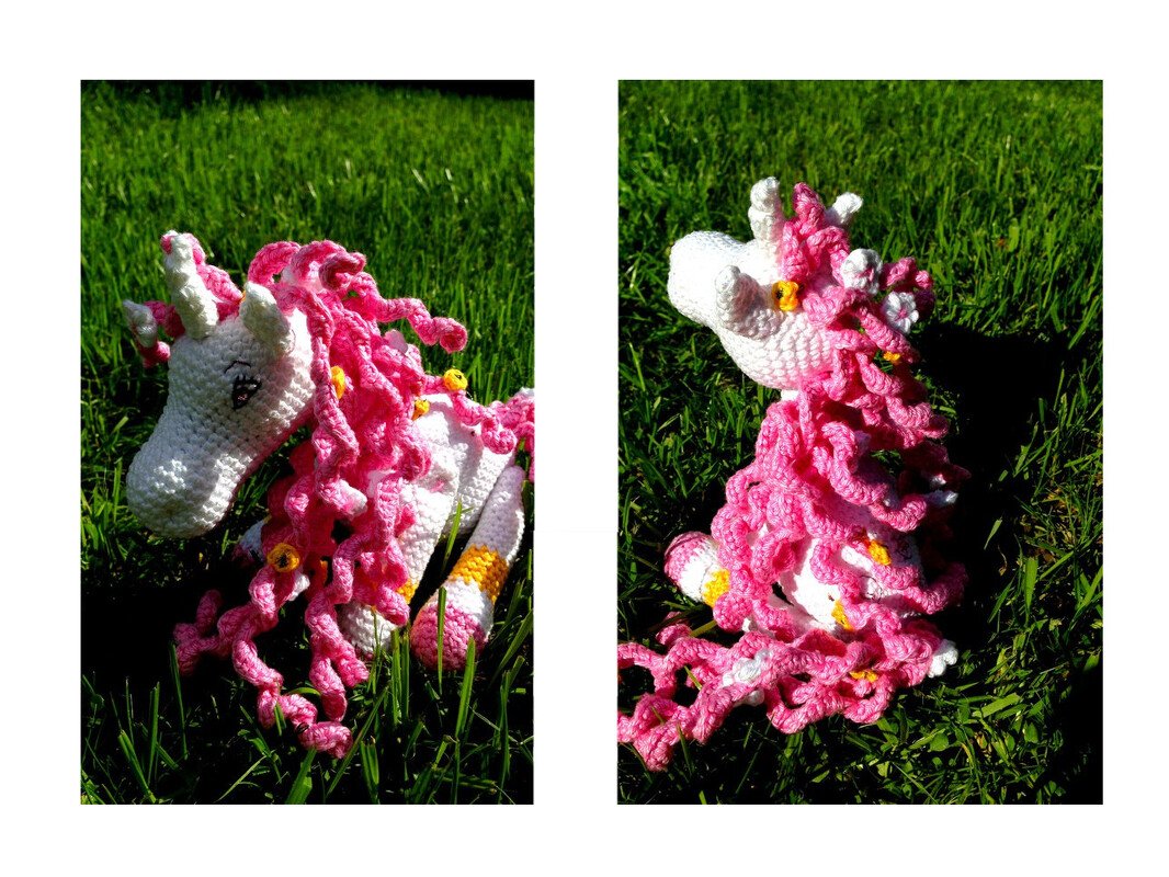 Kostenlose Häkelanleitung - Elli Einhorn, ca. 25 cm