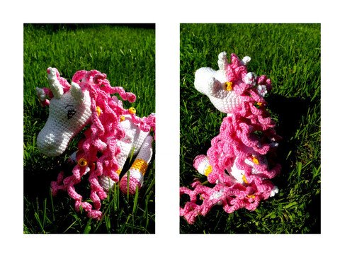 Kostenlose Häkelanleitung - Elli Einhorn, ca. 25 cm 