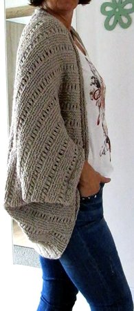 Jacke / Cardigan als Quadrat, für Anfänger, alle Gr. oversized - Strickanleitung