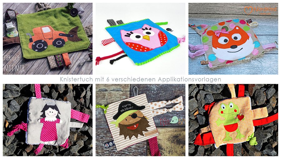 Knistertuch "Spiel mit mir" (Nähanleitung, Schnittmuster und Appli-Vorlage)
