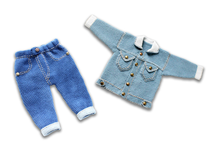 2 PDFs-set: children's jacket & trousers "Jeans" (0 m.-3 y.)