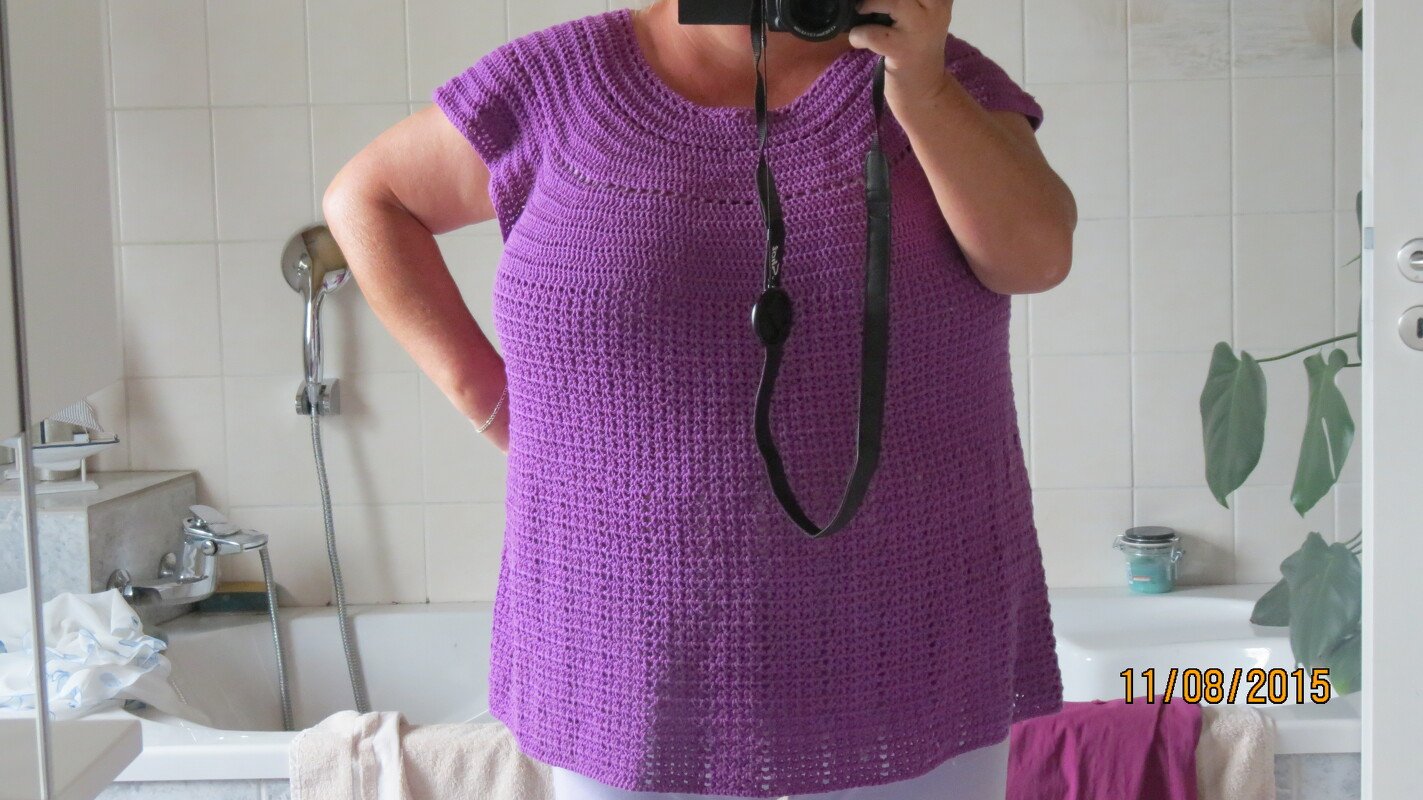 Häkelshirt mit Rundpasse Gr.56 - Bild 3