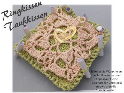 Kissen Hochzeit & Taufe - Ringkissen Taufkissen - Motiv A