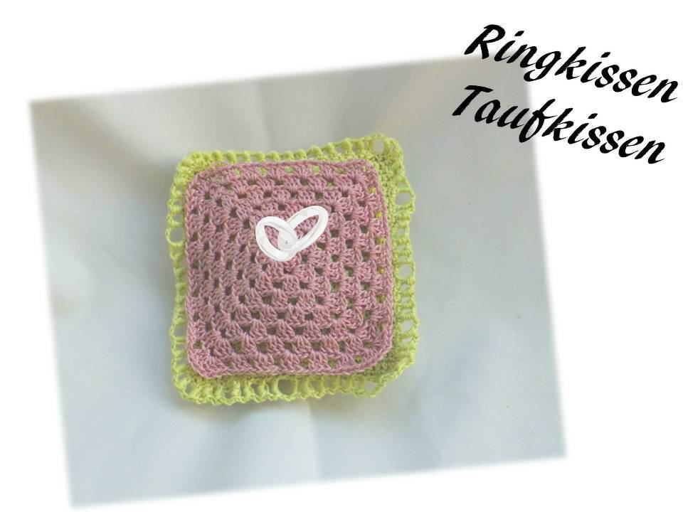 Kissen Hochzeit & Taufe - Ringkissen Taufkissen - Motiv C - Bild 3