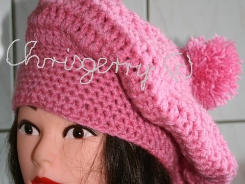 Häkelanleitung Bommelmütze rosa