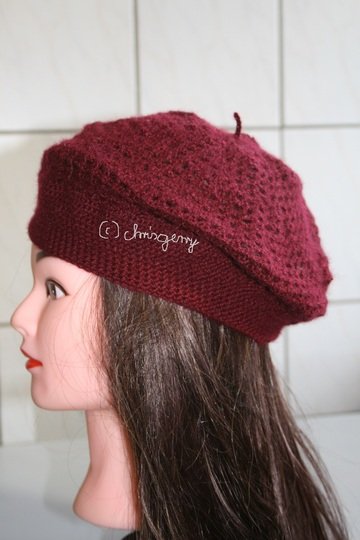Chrocet Patterns French cap burgundy