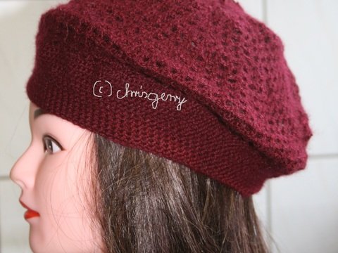Chrocet Patterns French cap burgundy