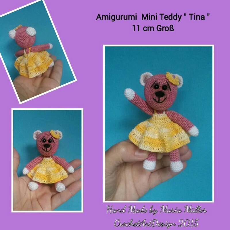 Amigurumi Mini Teddy " Tina " 11 cm Groß