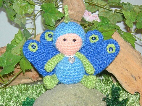 Pummelchen als Pfau, Amigurumi häkeln Häkelanleitung als PDF