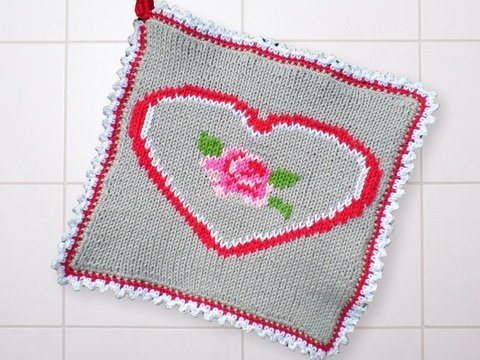 Topflappen gestrickt im Landhausstil