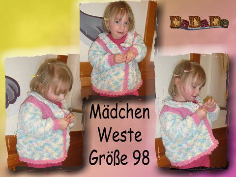 Mädchen Jacke Weste Emely, Größe 98, ca 3 Jahre, gestrickt