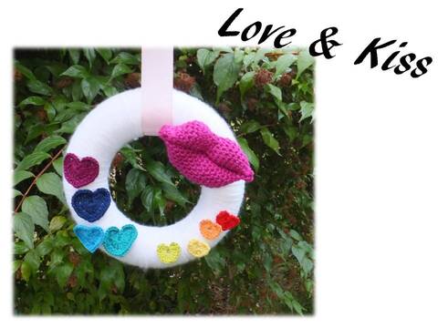 Häkelanleitung Türkranz Love & Kiss