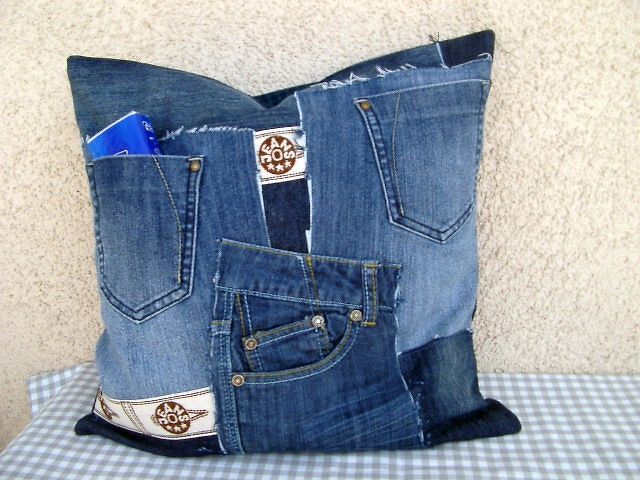 Nähanleitung / E-Book - Recycling Jeanskissen