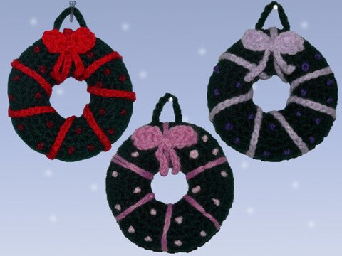 Häkelanleitung Miniatur Weihnachtskranz
