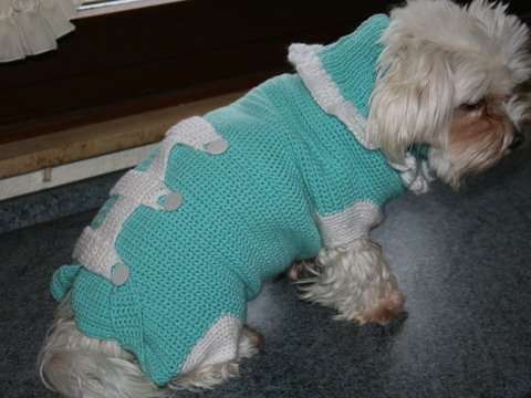 Strick- und Häkelanleitung Hundemantel, Hundepullover Jeany Gr. M