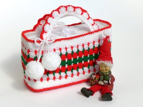 Weihnachts- oder Geschenke-Tasche - Häkelanleitung