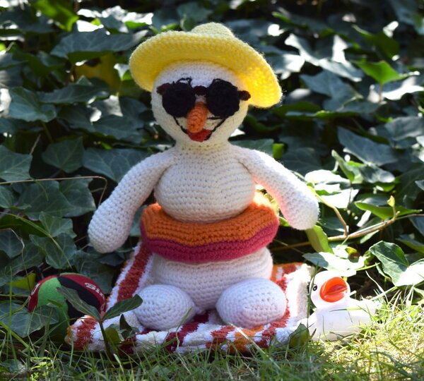 Schneemann macht Urlaub / PDF Häkelanleitung